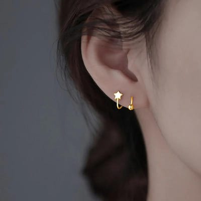 S Acier Inoxydable Anneau à Lèvres Spiralé Torsadé Piercing Langue Cœur Étoile Rond Cartilage Oreille Helix Boucle d'Oreille Stud Boucle d'Oreille Bijoux