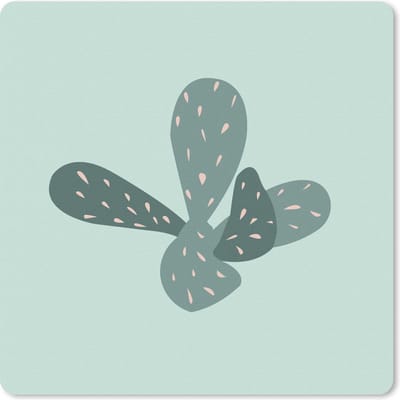 Muismat 20x20 cm - Mousepad Zomer - Cactus - Abstract - Muismatten