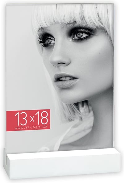 ZEP - Acryl Fotolijst Dresda voor foto 10x15 met houten standaard wit - EQ46WH