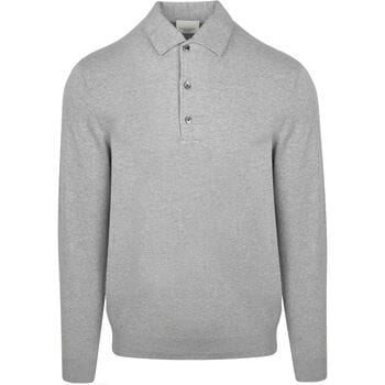 Profuomo Longsleeve Poloshirt Luxury Basic Grijs - Maat XXL - Heren - Pullover