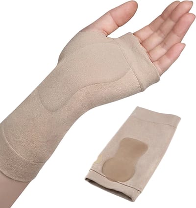 Polsbrace / Pols Ondersteuning Compressie Handschoen – 1 Stuk Unisex Polssteun Mouw voor Polspijn, Carpaal Tunnel, Tendinitis & Verstuikingen - Polsbandage Sport & Herstel Ondersteuning - Links