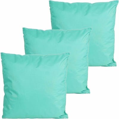 Anna's collection buitenkussens - 3x - turquoise blauw - 60 x 60 cm - binnen/buiten