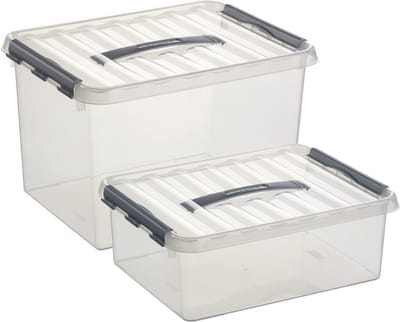 Sunware Opberg boxen set 4x - kunststof met deksel in 12 en 22 Liter