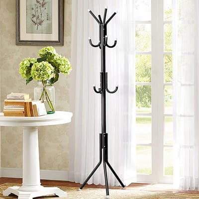 Multi Haak Metalen Jas Hoed Rek Boom Standaard Kleding Tas Hanger Organizer voor Thuis Slaapkamer (Zwart) zwart