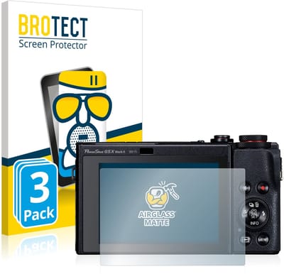 BROTECT - Screenprotector voor Canon PowerShot G5 X Mark II - Folie Beschermfolie Beschermglas matte 3 Stuks