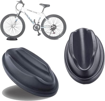 Voorwiel pad set (2 stuks) voor stabilisatie en ondersteuning van indoor fiets training met voorwiel verhoger en blok