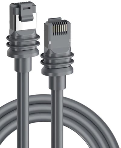 Internetkabel CAT6 10 m - Ethernet Netwerkkabel Geschikt voor Starlink Gen3 - Waterdicht - Grijs
