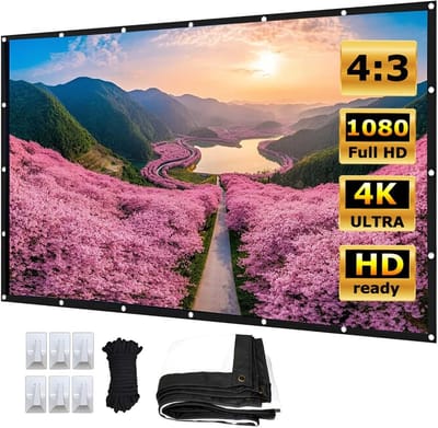 Draagbaar Projectiescherm - Filmscherm HD - Thuisbioscoop Ervaring - Kreukvrij Polyester - Tot 300 inch - Wit