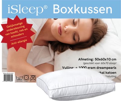 iSleep Boxkussen - Dreampearls - 50x60x10 cm - Wit