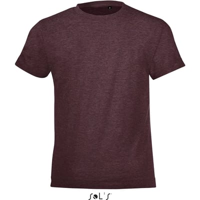 SOL'S Kids´ Round Collar T-Shirt Regent Fit L149K - Heather Oxblood - 2 years (86/94)