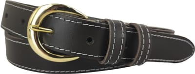 Vrouwen Riem | Dames Riem | Leren Riem | Lederen Riem | Kleur: bruin | Gouden Gesp | 3cm breed | Riemmaat: 85cm (totale lengte: 100cm) | 100% echt leer | Nikkelvrije gesp