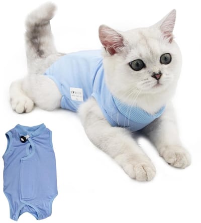 Dailygoody - Kattenonesie - Kattenherstelpak - Effectieve wondbescherming - M - Anti-likken - Voor medische zorg - Blauw