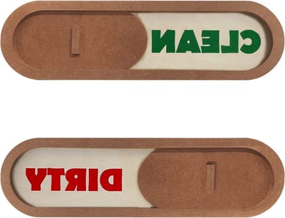 Vaatwasser Magneet - Schuifindicator Keuken - Aangeven Schoon Vuil - Dubbelzijdig Ontwerp - Rechthoekig - Bruin