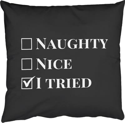 Sierkussens - Kussentjes Woonkamer - 50x50 cm - Kerst - Zwart - Wit - Quote - Grappig - Kerstdecoratie voor binnen - Kerstversiering woonkamer decoratie - Kerstmis versiering in huis - Christmas decorations - Kerstaccessoires