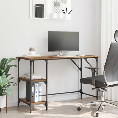 vidaXL Bureau Oud Hout 120 x 50 x 75 cm Bewerkt hout
