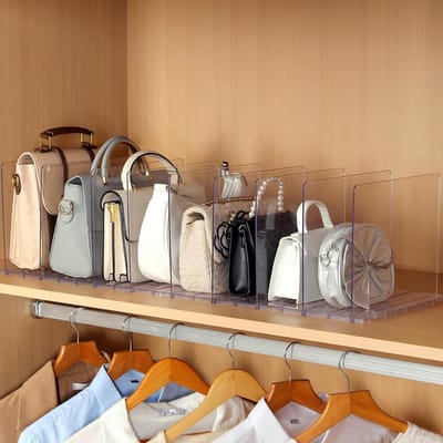10 Stuks Verstelbare Pocket Scheidingswanden van Acryl - Handtas Organizer en Duidelijke Plank Scheidingswanden voor Opberging in Slaapkamer en Keuken