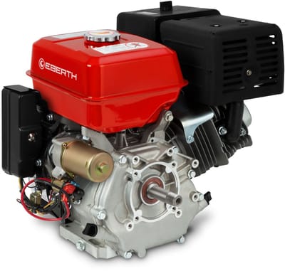 EBERTH 15 PS 11,03 kW benzinemotor met as van 25,4 mm Ø met AG, elektrische start, 17 Ah 12 V-accu, stationaire motor, kartmotor, aandrijfmotor met oliegebrekbeveiliging, 4-takt 1-cilinder benzinemotor, 420 ccm, luchtgekoeld