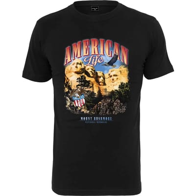 Mister Tee - American Life Mount Roushmore Heren T-shirt - S - Zwart