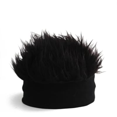 Pruik Hoed Grappige Gebreide Muts Pruik Hoofdband Nieuwigheid Haarhoed Comfortabel en Ademend voor Mannen Vrouwen Allemaal gray