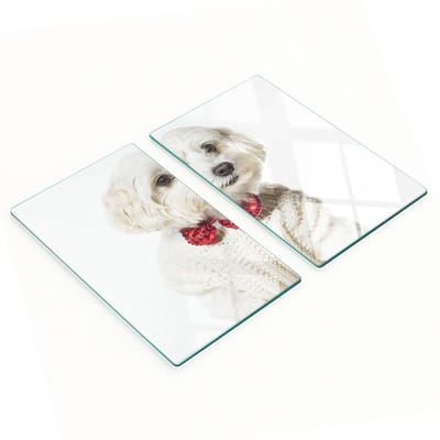 Glazen snijplanken met afbeelding van een Maltezerhond, 2x30x52 cm