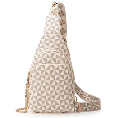 Dames Kleine Borsttas met Textuurprint Eén Schouder Crossbody Eenvoudig en Modieus Casual Motortas voor Dames white