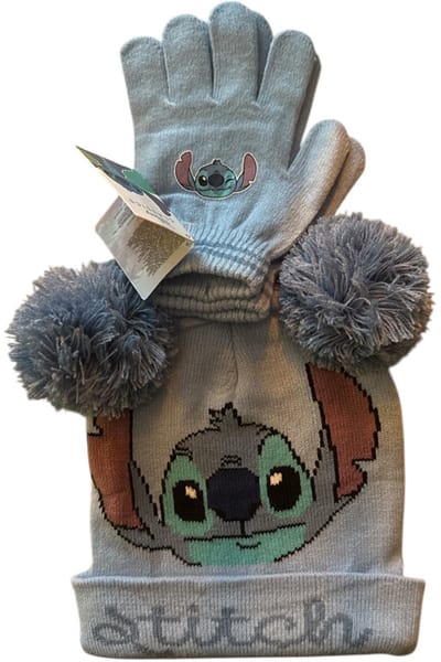 Disney Stitch Kinder Winterset – Muts & Handschoenen – Warm & Zacht – One Size – Jongens & Meisjes – Grijs