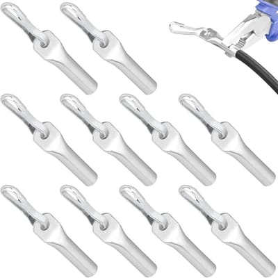 Hoogwaardige tarpaulin voor aanhangwagens met 10 kabel eindsluitingen van 70 mm en 10 roestvrijstalen karabiners van 30 mm voor stevige bevestiging