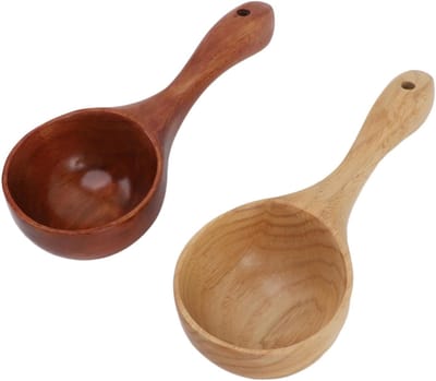 Omgoods - 2 Stuks Houten Lepels voor Koken - Soeplepel met Lange Handgreep