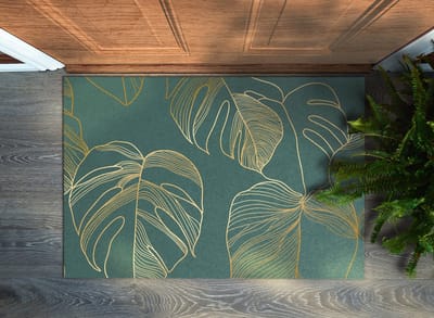 Coloray Deurmat voor binnen - Groente Deurmat Aan Huis - Monstera Bladeren Inloopmat Voordeur - Deurmat Met Print - Binnen Deurmat - 90x60 cm