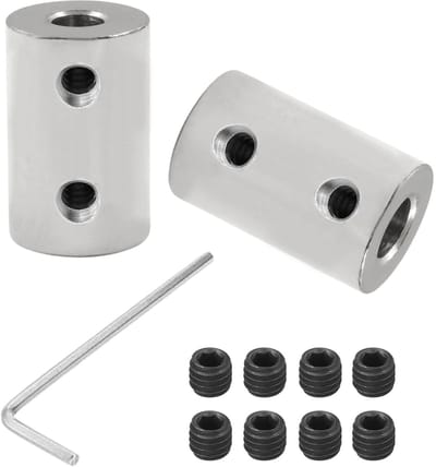Cosensi- Rigid Coupler - 2 Stuks - Galvaniseerd Koolstofstaal - Diameter 14mm - Lengte 22mm - M3 Verstelbare Schroeven - Geschikt voor 3D Printers - Asfuit