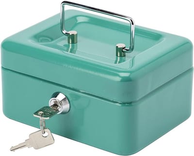 Geldkist met muntinzet - Geldcassette Spaarpot - Waardevolle spullen bewaren - Uitneembare muntinzet - 15 x 12 x 8 cm