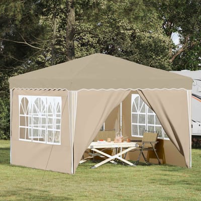 vidaXL - Pop-up - Feesttent - 288 - x - 288 - x - 245 - cm - Crèmekleurig - Oxford - Stof