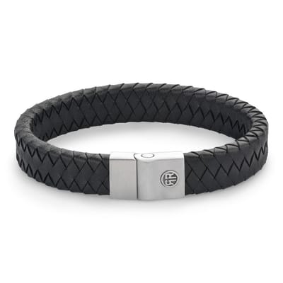 Rebel & Rose armband Full Metal Premium Black 12mm unisex RR-M0042-S