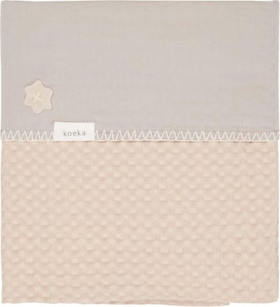 Koeka Wiegdeken wafel flanel Antwerp  - zand / grijs - 75x100cm