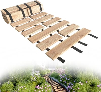 Houten Tuinpad Rol - Loopbrug Pad - Tuinieren Terras - In Lengte Verstelbaar - 50x600cm - Onbehandeld