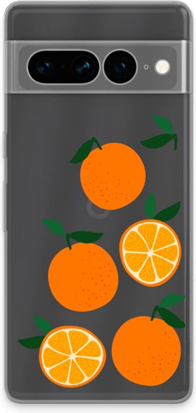 Case Company® - Hoesje geschikt voor Google Pixel 7 Pro hoesje - Will you be my clementine - Soft Cover Telefoonhoesje - Bescherming aan alle Kanten en Schermrand