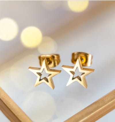 Oorbellen met Sterren 'Shine Bright' | Stainless Steel Goud
