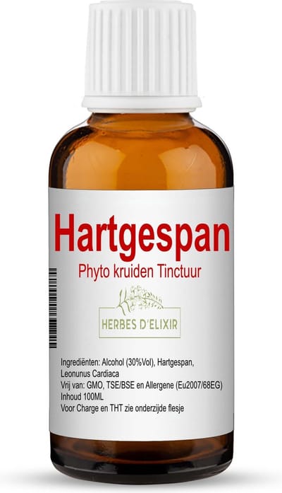 Herbes D'elixir Hartgespan Tinctuur – 100 ml – Natuurlijke Extracten – Geschikt voor Veganisten