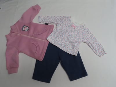 Jogging - 3 Delig - Meisje- Oud rose + blauw- 1 maand 56