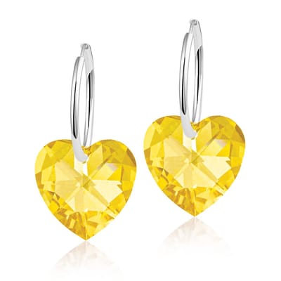 Montebello Oorbellen Alicia HZ50 - Swarovski Hart - 925 Zilver Gerhod.- Ø14mm - 24mm