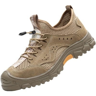 Chaussures d'assurance travail pour hommes, bout en acier, sandales d'été respirantes et résistantes à l'usure, chaussures de sécurité anti-écrasement et anti-perforation 45