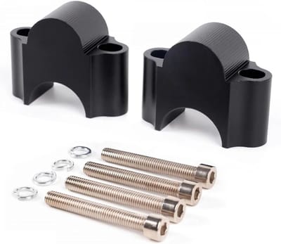 Stuurverhogers Motor - Stuurklemmen - Comfortabeler Rijden - Universele 28mm Pasvorm - 1 Paar - Zwart