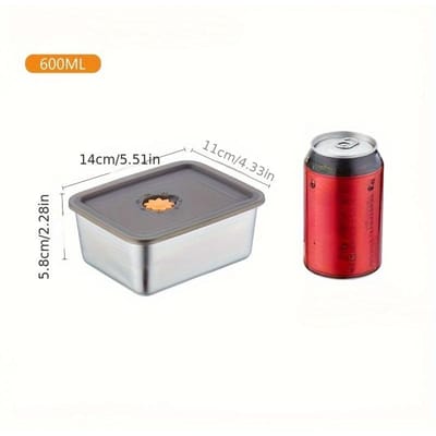 Roestvrijstalen Voedsel Lunch Bento Box Verzegeld Lekvrij Reis Opbergdoos Huishoudelijke Pickledoos Magnetronverwarming Lunchboxen gray