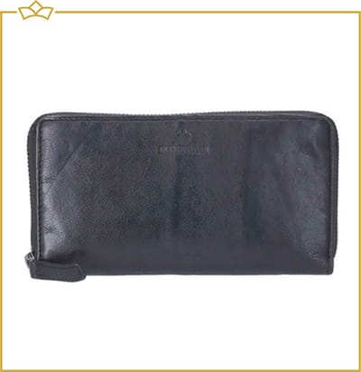 ATTREZZO® Portemonnee Dames - Zwart - 100% Leer