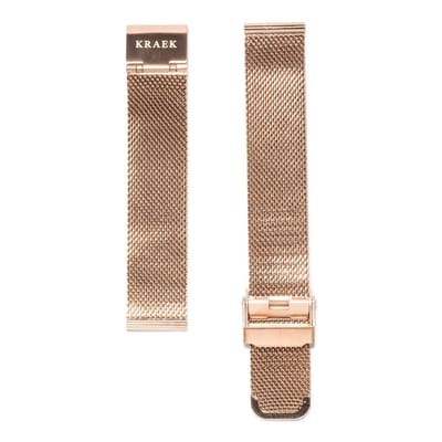KRAEK Rosé Goud Mesh - horlogebandje met quick release - 16 mm bandje - Easy click
