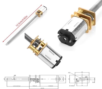 DC Motor - Versnellingsbak Motor - Elektronisch Speelgoed - Lage Snelheid Ruis - M4 x 100mm - Metaal