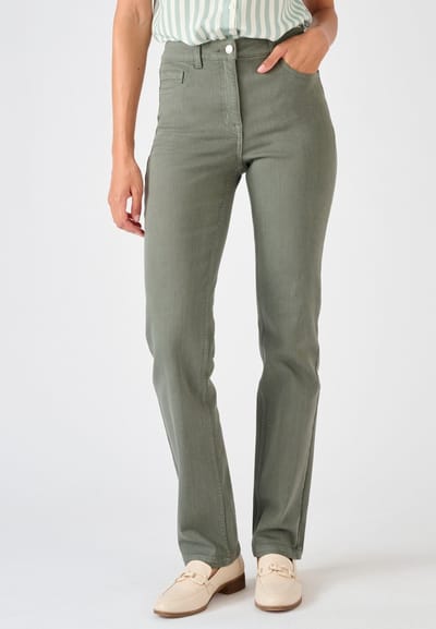 Damart - Jeans straight fit Perfect Fit by Damart - Dames - Groen - 52