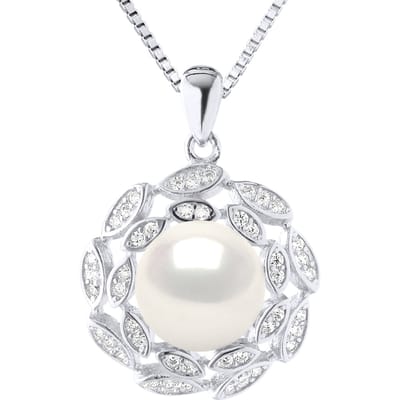 Ketting sieraden - Echte gekweekte zoetwaterparel knop 9-10 mm