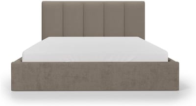 Vente-unique Bed met opbergruimte stof taupe 160 x 200 cm