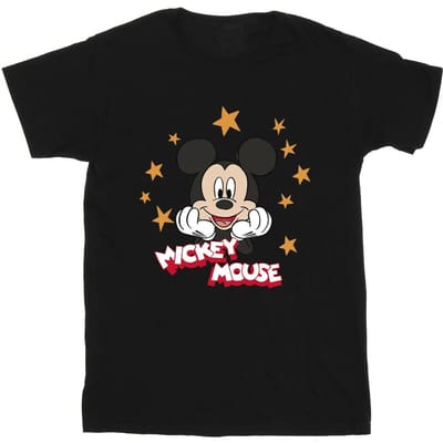 Disney Jongens Mickey Mouse Sterren T-Shirt (Zwart)